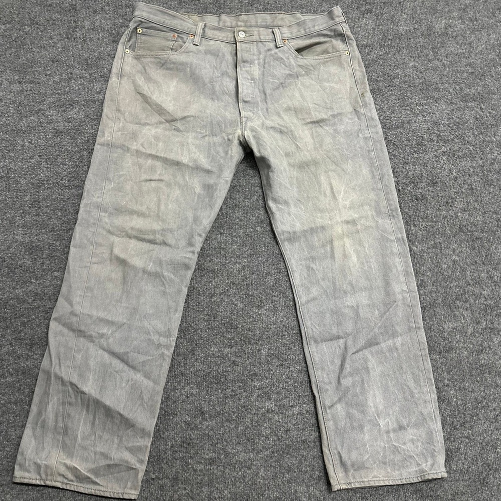 Levi's Jeans Mens Size 40 Grey 501 Original Fit Straight Leg Button Fly Denim